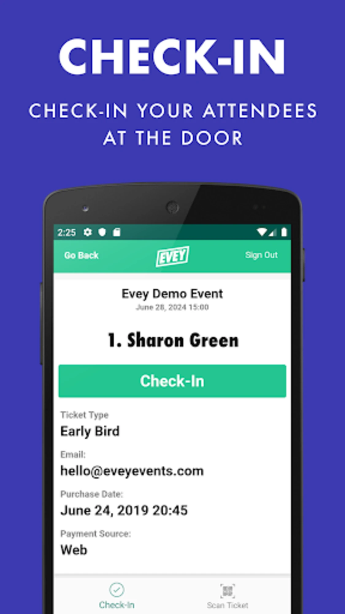 Evey Events - Check-In Manager 2.7.5 Old Version For Window features screenshot