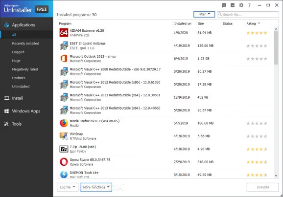 Ashampoo UnInstaller Free screenshot