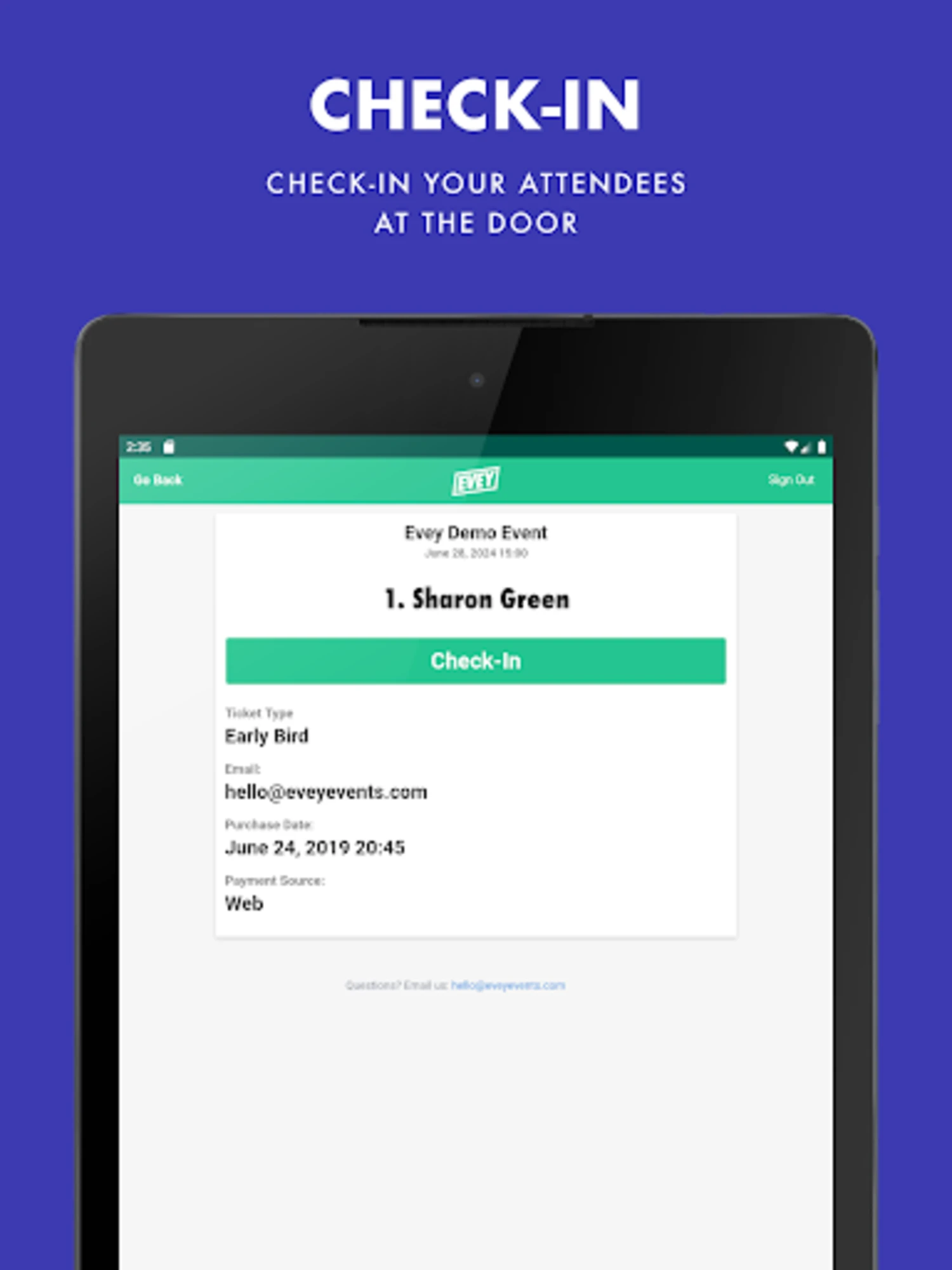 Evey Events - Check-In Manager 2.7.5 Old Version For Window screenshot