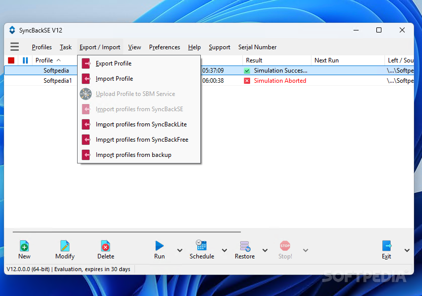 SyncBackSE screenshot